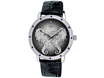 Picture of Adee Kaye Women's Seahorse Black Leather Strap Watch