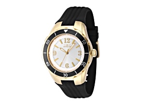Invicta Angel 38mm Silver Dial Silicone Band Quartz Watch
