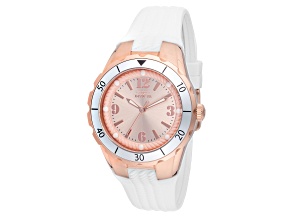Invicta Angel 38mm Rose Gold Dial Silicone Band Quartz Watch