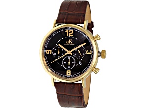 Adee Kaye Men's Mano Brown Leather Strap Watch