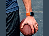 Gametime NHL Anaheim Ducks Debossed Silicone Apple Watch Band (42/44mm M/L). Watch not included.