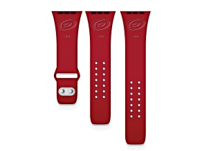 Gametime Carolina Hurricanes Debossed Silicone Apple Watch Band (42/44mm M/L). Watch not included.