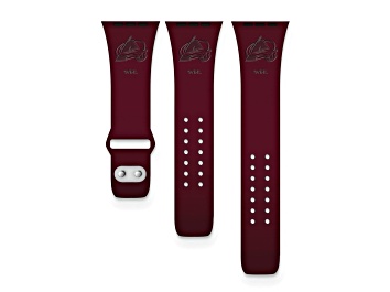 Picture of Gametime Colorado Avalanche Debossed Silicone Apple Watch Band (42/44mm M/L). Watch not included.