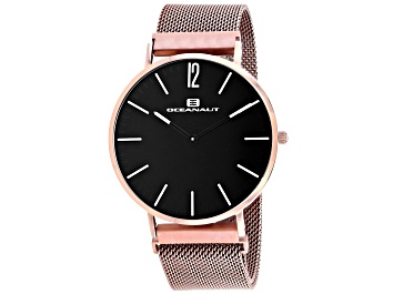 Picture of Oceanaut Men's Magnete Black Dial, Rose Stainless Steel mesh Watch