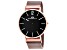 Oceanaut Men's Magnete Black Dial, Rose Stainless Steel mesh Watch