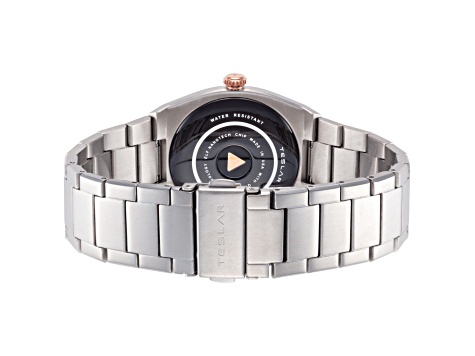 Teslar Unisex Re-Balance T-5 40mm Quartz Gray Dial Rose Bezel Stainless Steel Watch