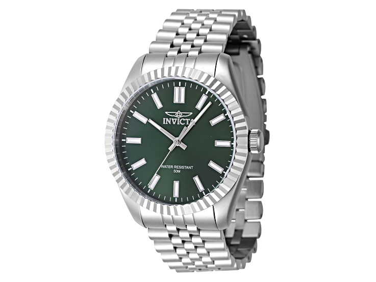 Invicta Specialty 43mm Green Dial Stainless Steel Quartz Watch
