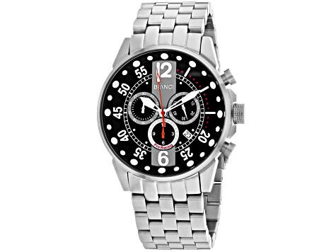 Roberto Bianci Men's Messina Black Dial Stainless Steel Watch