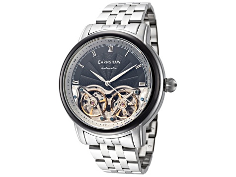 Thomas Earnshaw Men's Armstrong 42mm Automatic Black Dial Stainless Steel Watch
