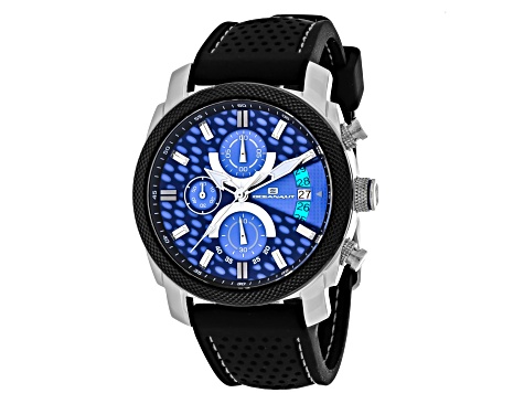 Oceanaut Men's Kryptonite Blue Dial, Black Rubber Strap Watch