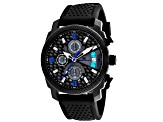 Oceanaut Men's Kryptonite Black/Gray Dial with Blue Accents, Black Rubber Strap Watch