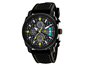 Oceanaut Men's Kryptonite Black/Gray Dial with Yellow Accents, Black Rubber Strap Watch