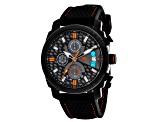 Oceanaut Men's Kryptonite Black/Gray Dial with Orange Accents, Black Rubber Strap Watch