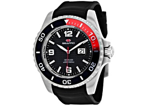 Seapro Men's Abyss 2000M Diver Watch Black Silicone Strap Watch