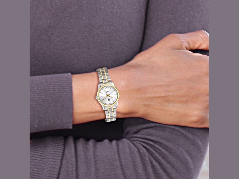 Ladies Charles Hubert Two-Tone Titanium 30mm Silver-tone Dial Watch