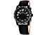 Seapro  Women's Bold Black Dial, Black Leather Strap Watch