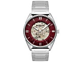 Thomas Earnshaw Men's Spencer Skeleton 42mm Automatic Red Dial Stainless Steel Watch
