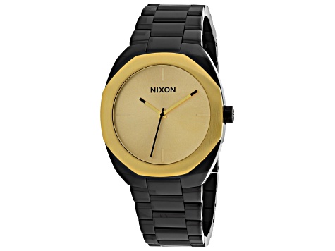 Nixon Women's Catalyst Yellow Dial Black Stainless Steel Watch