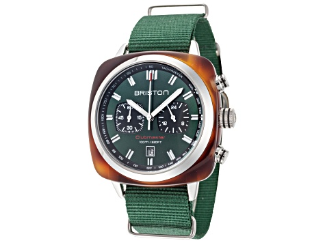 Briston Men's Clubmaster 42mm Quartz Green Dial Green Nylon Strap Watch