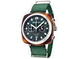 Briston Men's Clubmaster 42mm Quartz Green Dial Green Nylon Strap Watch