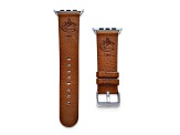 Gametime NHL Vancouver Canucks Tan Leather Apple Watch Band (38/40mm M/L). Watch not included.
