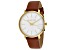 Michael Kors Women's Pyper White Dial, Brown Leather Strap Watch