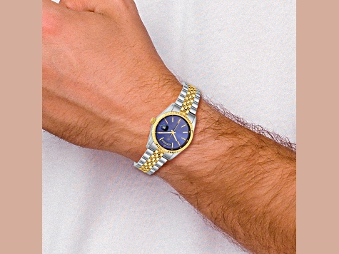 Mens Charles Hubert Two-tone Stainless Steel Blue Dial Watch