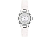 Coach Women's Cary White Dial, White Leather Strap Watch