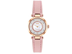 Coach Women's Cary Pink Dial, Pink Leather Strap Watch