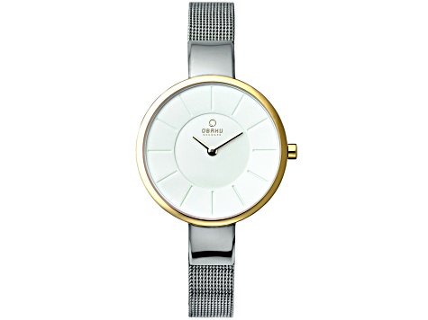 Obaku Women's Classic White Dial Stainless Steel Mesh Band Watch