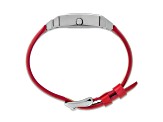 Ladies Charles Hubert Stainless Steel Red Leather Band 23x32mm Watch