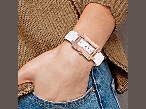 Charles Hubert Ladies Stainless Leather Band 23x32mm Watch Ladies Charles Hubert Stainless Steel Red Leather Band  main image 3