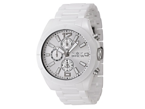 Invicta OCEAN VOYAGE 44.5mm White Ceramic Quartz Watch 1D9RHA JTV