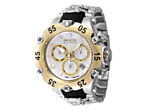 Invicta Reserve 54mm Quartz Stainless Steel Watch, White Dial Yellow Bezel