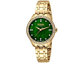 Ferre Milano Women's Classic Green Dial Yellow Stainless Steel Watch