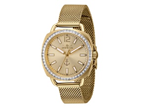 Invicta OCEAN VOYAGE 32mm Yellow Stainless Steel Mesh Band Quartz Watch