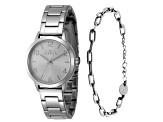 Invicta Wildflower 34mm Stainless Steel Quartz Watch And Bracelet Set