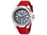 Nautica Koh May Bay Men's 46 Quartz Watch, Red Silicone Strap