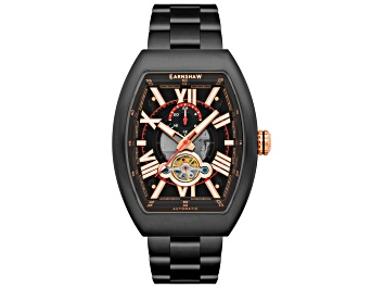 Picture of Thomas Earnshaw Men's Supremacy 45mm Automatic Black Stainless Steel Watch, Stone Black