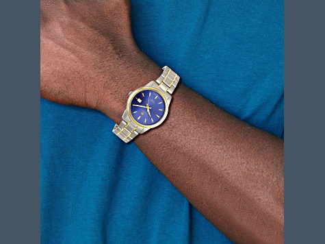 Men's Charles Hubert Two-Tone Titanium 40mm Blue Dial Watch