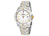 Wenger Men's Alpine White Dial with Yellow Accents Two-tone Stainless Steel Watch