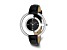 Ladies Charles Hubert Chrome-finish Black Dial Modern Circle Watch