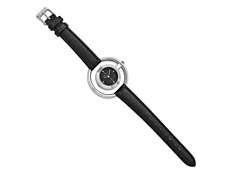 Charles Hubert Ladies Chrome Finish Black Dial Modern Circle Watch Ladies Charles Hubert Chrome-finish Black Dial Modern Circle  main image 3