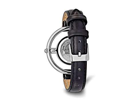 Charles Hubert Ladies Chrome Finish Black Dial Watch Ladies Charles Hubert Solid Stainless Steel Black Dial  main image 2