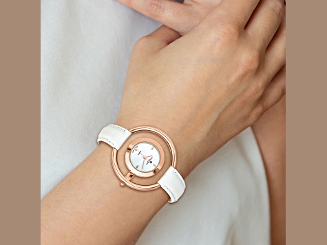 Charles Hubert Ladies Rose Finish Silver Dial Modern Circle Watch Charles-Hubert Paris Watches - Black Bow Jewelry Company main image 3