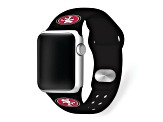Gametime San Francisco 49ers Black Silicone Band fits Apple Watch (38/40mm M/L). Watch not included.