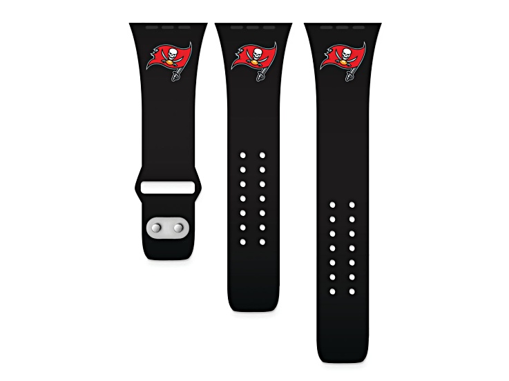 Gametime Tampa Bay Buccaneers Silicone Band fits Apple Watch (38/40mm M/L). Watch not included.