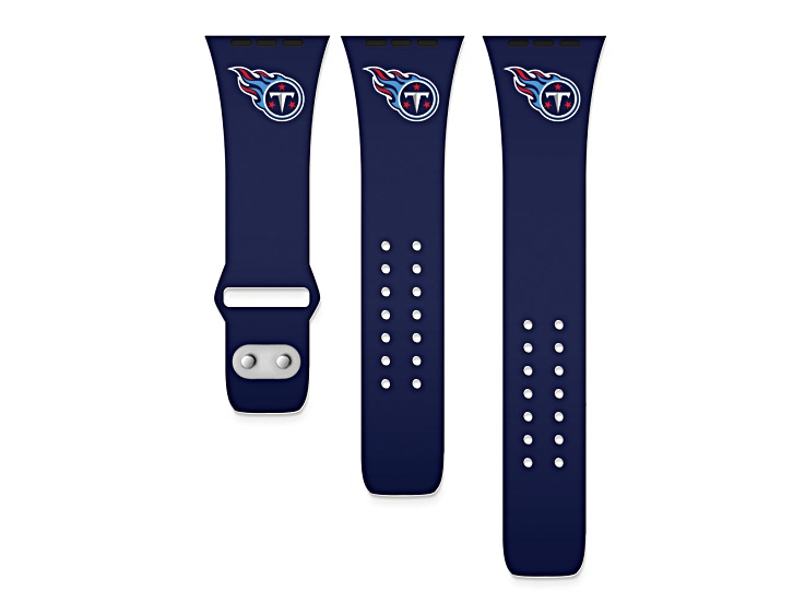 Gametime Tennessee Titans Navy Silicone Band fits Apple Watch (38/40mm M/L). Watch not included.