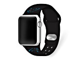 Gametime Carolina Panthers Black Silicone Band fits Apple Watch (38/40mm M/L). Watch not included.