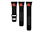 Gametime Cleveland Browns Black Silicone Band fits Apple Watch (38/40mm M/L). Watch not included.